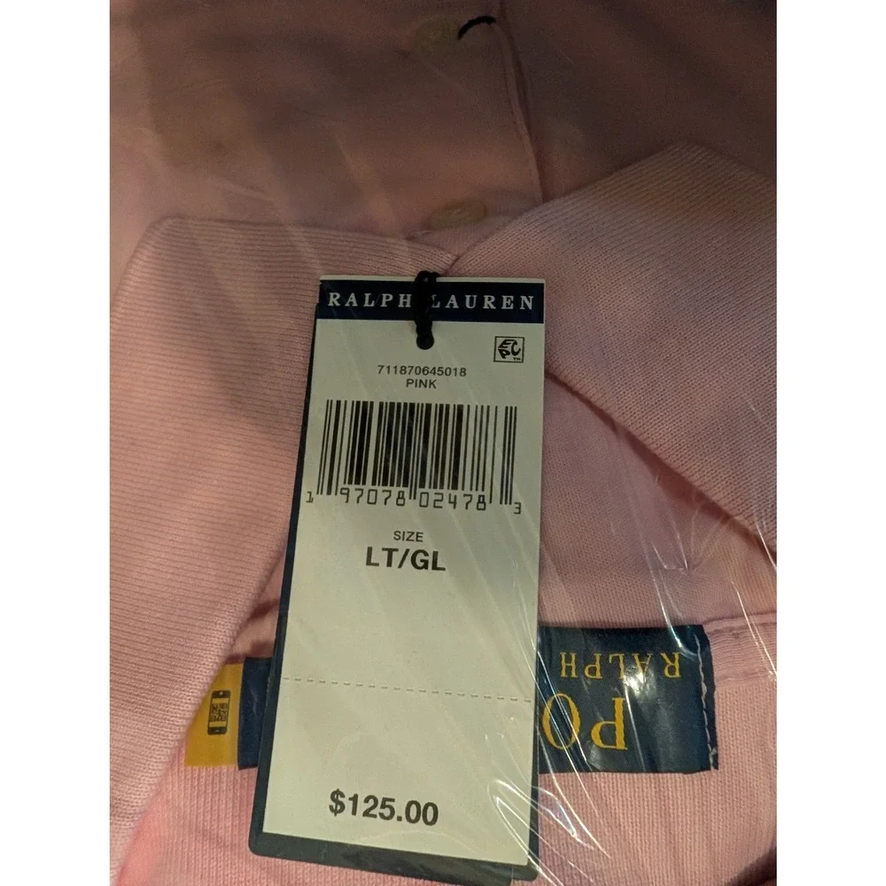 Polo Ralph Lauren Mens Pink Short Sleeve Polo Shirt Large Tall LT